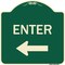 Signmission Parking Lot Enter Left Arrow Heavy-Gauge Aluminum Architectural Sign, 18" x 18", G-1818-23427 A-DES-G-1818-23427 - alternate 1